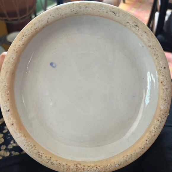 Vintage Blue and White Asian Vase with Pink Floral Accents w Birds 24" - Picture 10 of 15